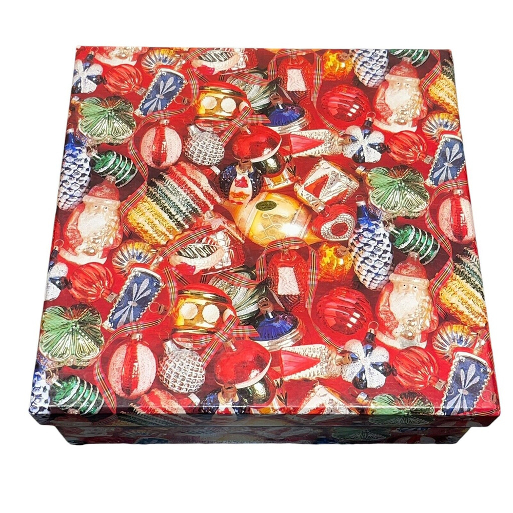 Vintage Decoupage Christmas Tree Ornaments Box Set Of 9 Large Ball Ornaments EUC - Picture 3 of 10